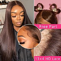 20Inch Brown Lace Front Wigs Human Hair Chocolate Brown Straight Lace Front Wig Human Hair 13X4 Hd Lace Frontal Wig Pre Plucked