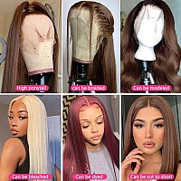 20Inch Brown Lace Front Wigs Human Hair Chocolate Brown Straight Lace Front Wig Human Hair 13X4 Hd Lace Frontal Wig Pre Plucked