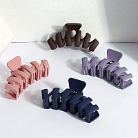 Supoo 4Pcs Large Claw Hair Clips For Thick Thin Hair 43 Strong Hold Jumbo Matte Banana Jaw Clips Cute Hair Accessories