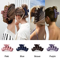 Supoo 4Pcs Large Claw Hair Clips For Thick Thin Hair 43 Strong Hold Jumbo Matte Banana Jaw Clips Cute Hair Accessories