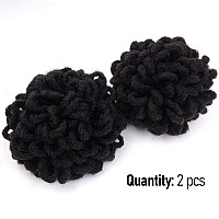 Kgbfass 2Pcs Curly Locs Ponytail Drawstring Buns Loc Petal Bun Dreadlock Ponytail Braided Faux Locs Bun Clip In On Braids Pony T