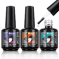 Mobray Gel Base And Top Coat 3Pcs 15Ml Clear Gel Matte Top And No Wipe Shine Top Gel Base Coat Set Long Lasting Glossy Gel Top