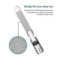 Nail Filemini Professional Double Sided Stainless Steel Nail File With Nonslip Handle And Leather Casenail Buffering Files Wa