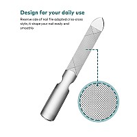 Nail Filemini Professional Double Sided Stainless Steel Nail File With Nonslip Handle And Leather Casenail Buffering Files Wa