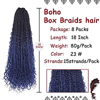 Beverlee Boho Box Braids 8 Packs Goddess Box Braids 18 Inch Bohemian Box Braids Crochet Hair Crochet Box Braids With Curly Ends