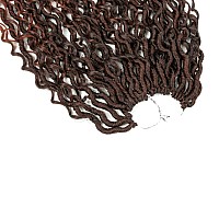 Aipin New Goddess Locs Crochet Hair 112 Strands 18 Inch River Locs Boho Hippie Locs Wavy Crochet With Curly Hair In Middle And E