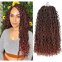 Aipin New Goddess Locs Crochet Hair 14 Inch River Locs Boho Hippie Locs Wavy Crochet With Curly Hair In Middle And Ends Braids H