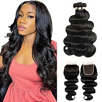 Body Wave Bundles With Closure Brazilian Human Hair 3 Bundles With Closure24 26 28 22 Body Wave 100 Unprocessed Virgin Hair