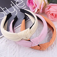 Siquk 15 Pieces Top Cross Knot Headbands Wide Cloth Headbands For Women