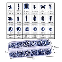 Belicey Nail Art Rhinestones Light Blue Flatback Round Rhinestones Charms Nail Gem Stones With K9 Bling Glass Crystals Diamonds