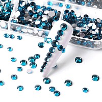 Belicey Nail Art Rhinestones Lake Blue Flatback Round Rhinestones Charms Nail Gem Stones With K9 Bling Glass Crystals Diamonds J