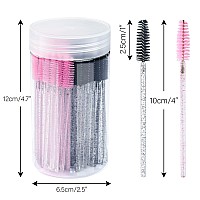 G2Plus 100Pcs Eyelash Brush Ajustable Disposable Mascara Wands Crystal Lash Spoolie Eyebrow Spoolie Brush With Container For