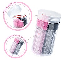 G2Plus 100Pcs Eyelash Brush Ajustable Disposable Mascara Wands Crystal Lash Spoolie Eyebrow Spoolie Brush With Container For