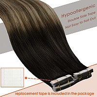 Sunny Hair Ombre Tape In Hair Extensions Black Hair Extensions Tape In 22Inch Invisible Tape In Hair Extensions Human Hair Ombre