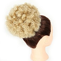 Themis Hair Afro Puff Drawstring Ponytail Hair Pieces With Clip On Natural Hair Bun Blonde Short Curly Ponytail Hair Extensions