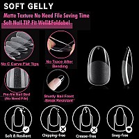 Una Gella Almond Oval Fake Nails Preshape 504Pcs Oval Gel Nail Tips Round Oval Almond Press On Nails For Full Cover Acrylic Rou