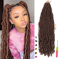 7 Packs Faux Locs Crochet Hair 36 Inch New Soft Locs Crochet Hair For Black Women Pre-looped Long Goddess Locs Crochet Braids Curly Wavy Braiding Hair Extension (30#)