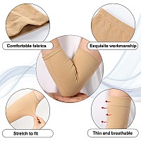 2 Pairs Full Forearm Tattoo Cover Up Compression Sleeves Band Concealer Support Uv Arm Sleeves For Women Men Nude71 X 39 Inc