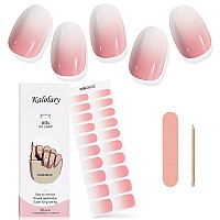 Kalolary Pink Gel Nail Polish Strips Gradient Nail Gel Art Sticker Waterproof Full Nail Wraps Decal Kits For Diy Summer Nail Ar