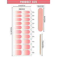 Kalolary Pink Gel Nail Polish Strips Gradient Nail Gel Art Sticker Waterproof Full Nail Wraps Decal Kits For Diy Summer Nail Ar