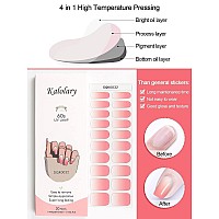 Kalolary Pink Gel Nail Polish Strips Gradient Nail Gel Art Sticker Waterproof Full Nail Wraps Decal Kits For Diy Summer Nail Ar