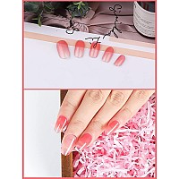 Kalolary Pink Gel Nail Polish Strips Gradient Nail Gel Art Sticker Waterproof Full Nail Wraps Decal Kits For Diy Summer Nail Ar