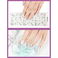 Kalolary Gel Nail Polish Strips Marble Nail Gel Art Sticker Waterproof Full Nail Wraps Decal Kits For Women Includes Scissors