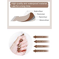 Kalolary Gel Nail Polish Strips Brown Nail Gel Art Sticker Waterproof Full Nail Wraps Decal Kits For Women Includes Scissors