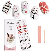 Kalolary Heart Gel Nail Polish Strips Love Tree Nail Gel Art Sticker Waterproof Full Nail Wraps Decal Kits For Women Includes