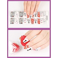 Kalolary Heart Gel Nail Polish Strips Love Tree Nail Gel Art Sticker Waterproof Full Nail Wraps Decal Kits For Women Includes