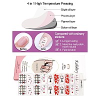 Kalolary Heart Gel Nail Polish Strips Love Tree Nail Gel Art Sticker Waterproof Full Nail Wraps Decal Kits For Women Includes