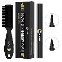 Omwah Beard And Eyebrow Pencil Filler For Man Water Proof Beard Pen Beard Brush Long Lasting Natural Finish Dark Brown