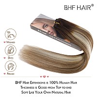 14 Remy Human Hair Extensionswalnut Brown To Ash Brown And Bleach Blondehair Extensions Double Weft Thickness To Ends 100 Fe