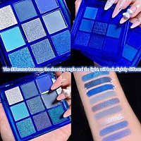 Go Ho 9 Style Blue Grey White Powder Makeup Eyeshadow Palettematte Pearl Shimmer Design Waterproof Cool Blue Eye Eyeshadow Pa