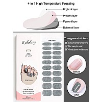 Kalolary Gel Nail Polish Wraps Strips Silver Glitter Nail Gel Art Sticker Waterproof Full Nail Wraps Decal Kits For Diy Summer