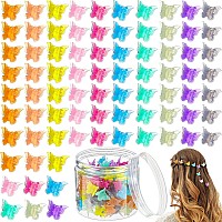 100 Pieces Butterfly Hair Clips Butterfly Clips for Hair 90s Girls Butterfly Clips Mini Hair Clips Butterfly with Box Mini Butterfly Clips Cute Clips Hair Accessories for Women(Jelly Color)