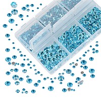 Ad Beads 4300 Pieces Flat Back Nail Art Rhinestones Round Beads 6 Sizes 265Mm With Storage Organizer Box Rhinestones Picking