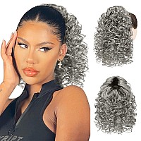 Peacoco Curly Ponytail Extension Drawstring Ponytails For Black Women Synthetic Curly Drawstring Ponytail 10 Inch Ponytail With