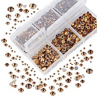 Ad Beads 4300 Pieces Flat Back Nail Art Rhinestones Round Beads 6 Sizes 265Mm With Storage Organizer Boxrhinestones Picking