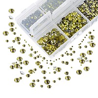 Ad Beads 4300 Pieces Flat Back Nail Art Rhinestones Round Beads 6 Sizes 265Mm With Storage Organizer Box Rhinestones Picking