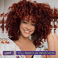 Yeame Curly Wigs For Black Women Curly Afro Wig With Bangs Orange Mixed Brown Synthetic Hair Afro Curly Wigs With 1 Wig Comb A