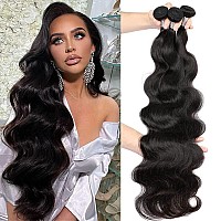 10A Brazilian Body Wave Bundles 30 30 30 Inch Human Hair Bundles 100% Unprocessed Virgin Hair Body Wave 3 Bundles Human Hair Weave Bundles Deals 1B Natural Black