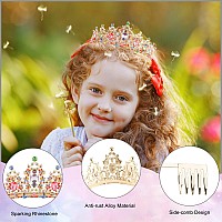 Crowns For Women Kicosy Birthday Tiaras For Girls Multicolor Crystal Comb Headband Elegant Princess Crown Tiara Masquerade Prom