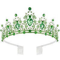 Tiaras For Girls Kicosy Tiaras And Crowns For Women Elegant Princess Tiaras Wedding Birthday Halloween Prom Pageant Party Green