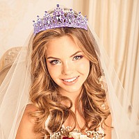 Tiaras For Girls Kicosy Birthday Crowns For Women Crystal Rhinestone Princess Tiara Comb Headband Bachelorette Party Decorations