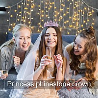 Tiaras For Girls Kicosy Birthday Crowns For Women Crystal Rhinestone Princess Tiara Comb Headband Bachelorette Party Decorations