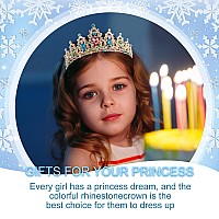 Tiaras For Women Kicosy Multicolor Rhinestone Crown For Girls Princess Tiara Headband Party Decorations Birthday Pageant Cosplay