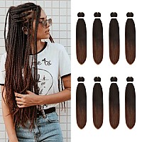 8 Pack Ombre Braiding Hair Pre Stretched 20 80Gpack Premium Kanekalon Pre Stretched Braiding Hair Extensions Professional I