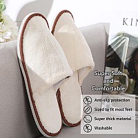 Tarpop 12 Pairs Disposable Slippers for Guests Bulk House Slippers Spa Slippers Fluffy Coral Fleece Indoor Hotel Slippers for Women Men Shoeless Home Hotel Bedroom Travel, 3 Colors