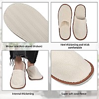 Tarpop 12 Pairs Disposable Slippers for Guests Bulk House Slippers Spa Slippers Fluffy Coral Fleece Indoor Hotel Slippers for Women Men Shoeless Home Hotel Bedroom Travel, 3 Colors